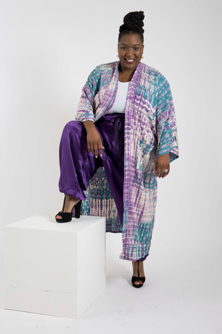 The Wardrobe Hero - Italian Silk Jogger Pant in Aubergene