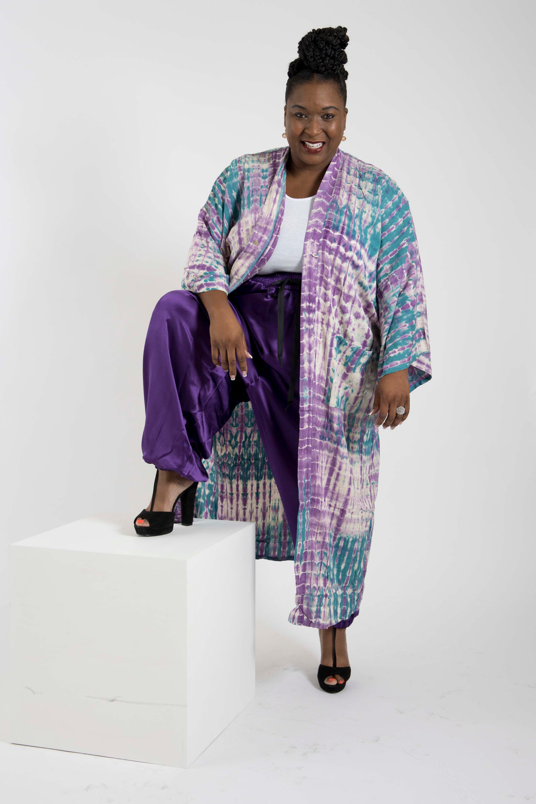 The Wardrobe Hero - Italian Silk Jogger Pant in Aubergene